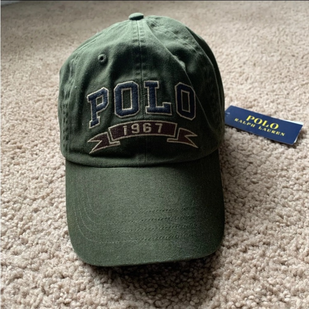 Polo Ralph Lauren Polo 1967 Spell Out Baseball Dad Hat Leather Strap (READ)